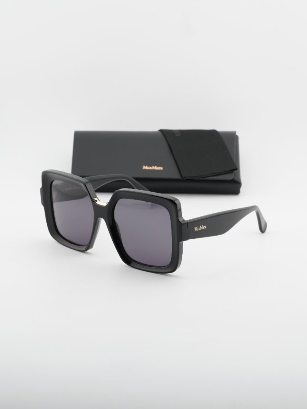Max Mara ERNEST MM0088 01A Square Sunglasses - Black / Smoke